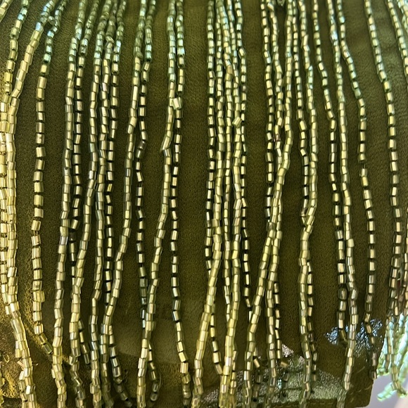 ASOS Design embellished fringe mini dress with tie waist with lime detail - Picture 7 of 9